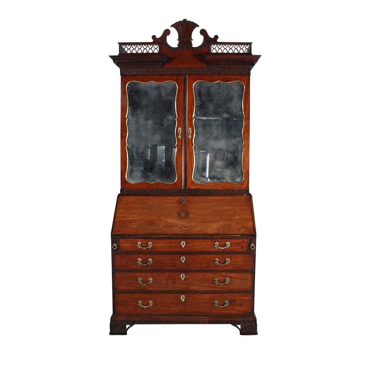 'Chinese Chippendale' Mahogany Secretary