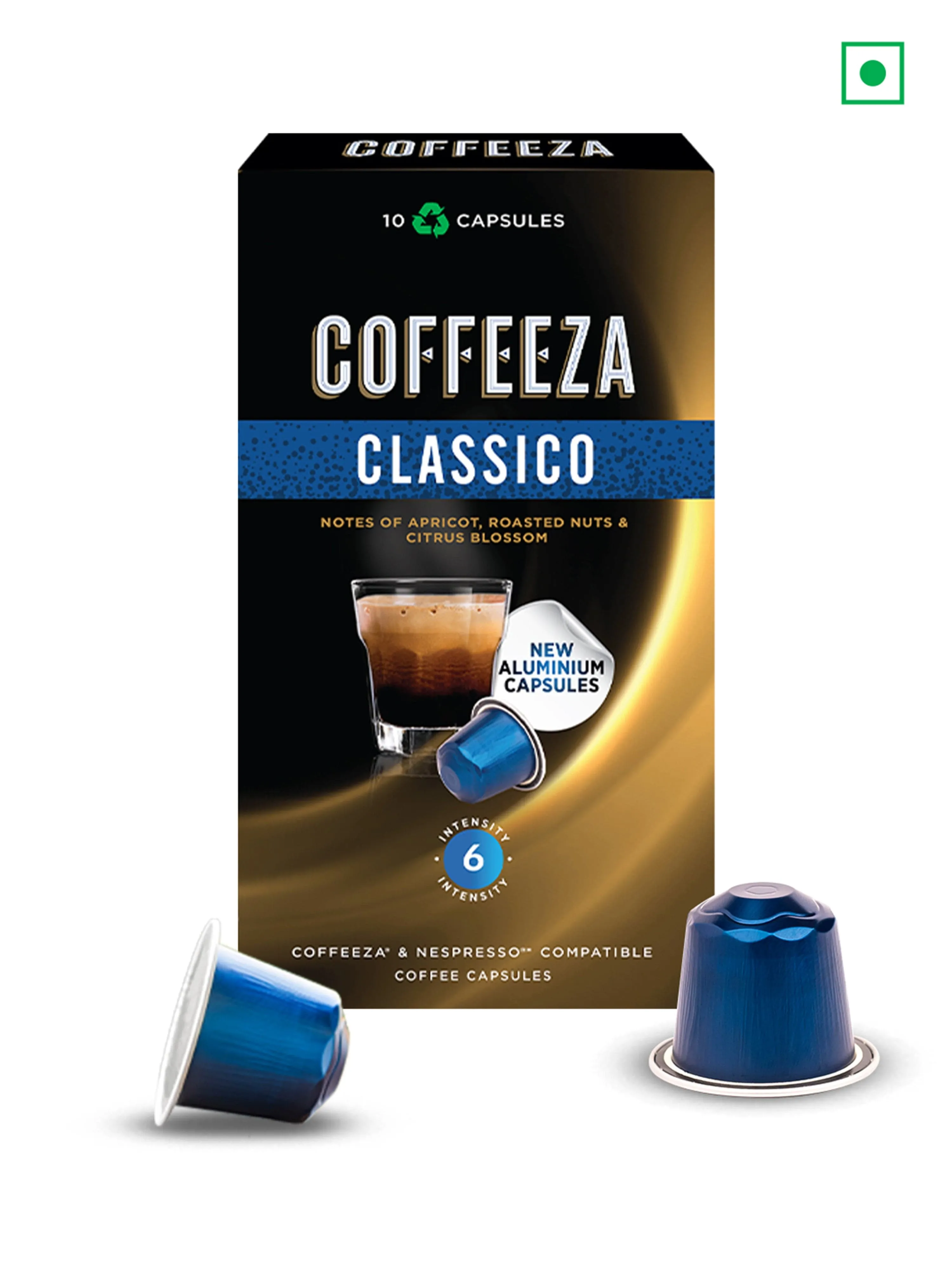 COFFEEZA Coffee Capsules Intenso & Classico Variety Pack (20 Pods, Compatible with Nespresso Machines)
