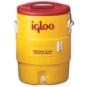Commercial Water Cooler, Safety Yellow/Red Lid, 10-Gallons