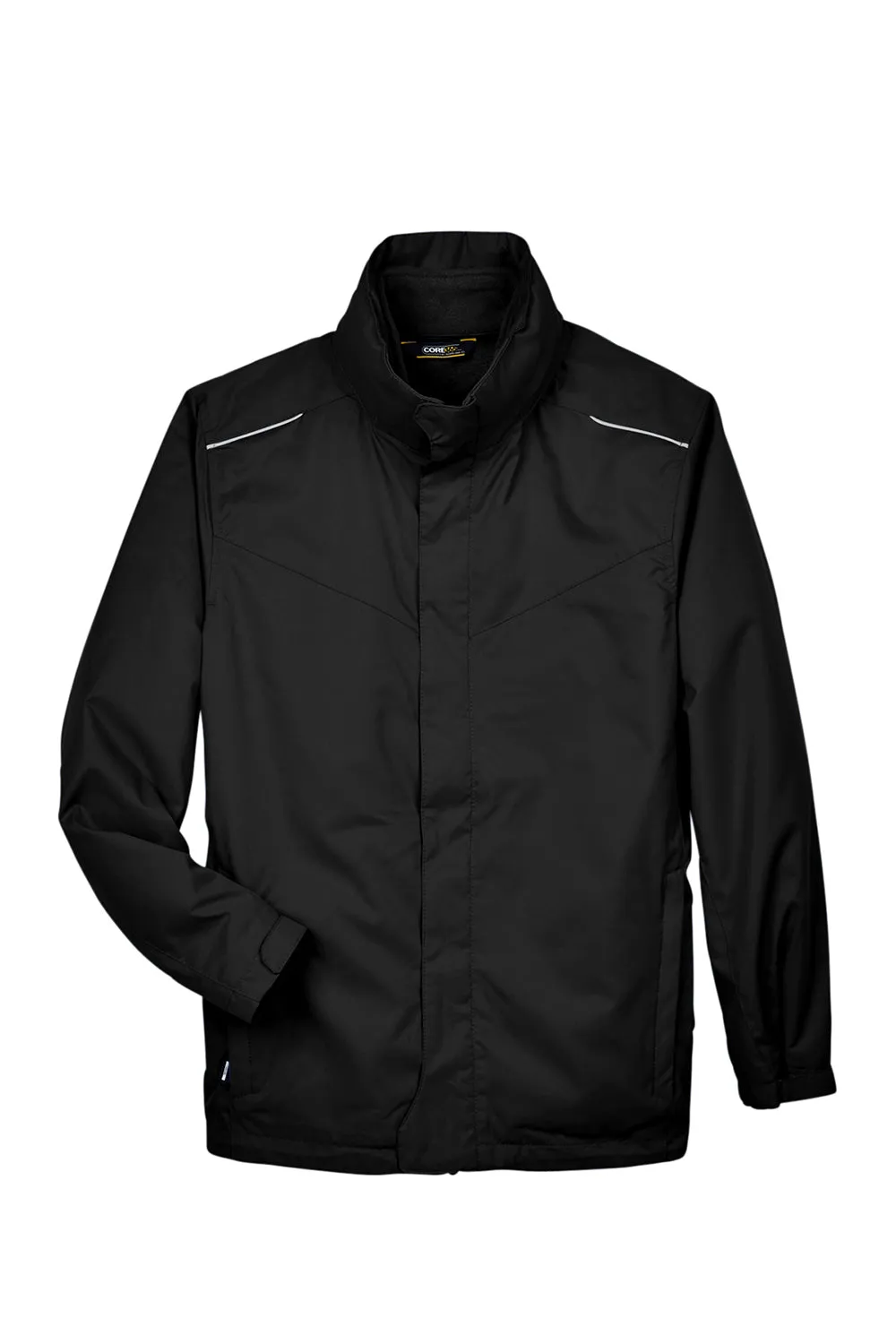Core 365 Mens Region 3-in-1 Water Resistant Full Zip Hooded Jacket - Black