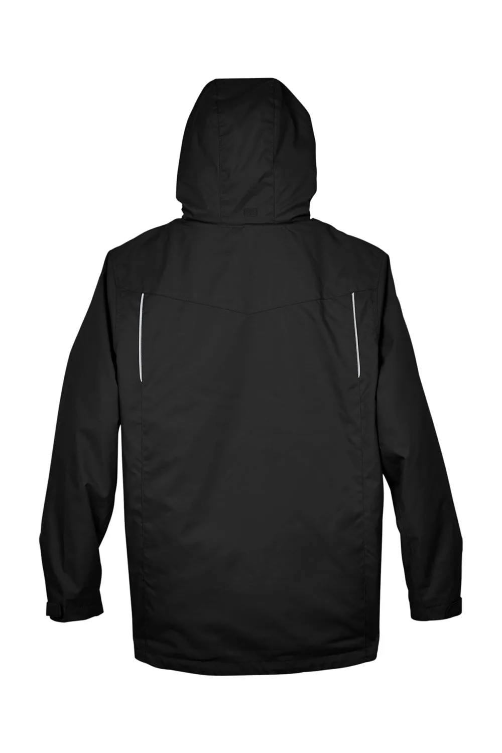 Core 365 Mens Region 3-in-1 Water Resistant Full Zip Hooded Jacket - Black