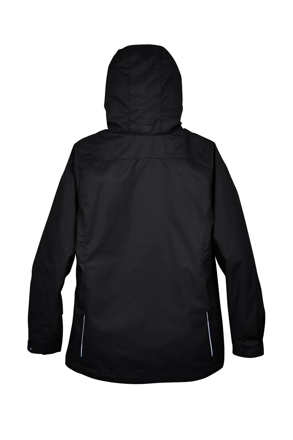 Core 365 Womens Region 3-in-1 Water Resistant Full Zip Hooded Jacket - Black