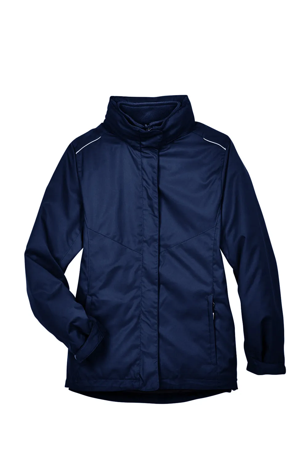 Core 365 Womens Region 3-in-1 Water Resistant Full Zip Hooded Jacket - Classic Navy Blue