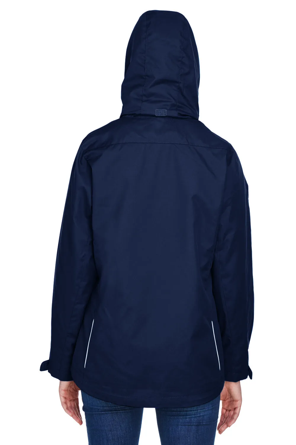 Core 365 Womens Region 3-in-1 Water Resistant Full Zip Hooded Jacket - Classic Navy Blue