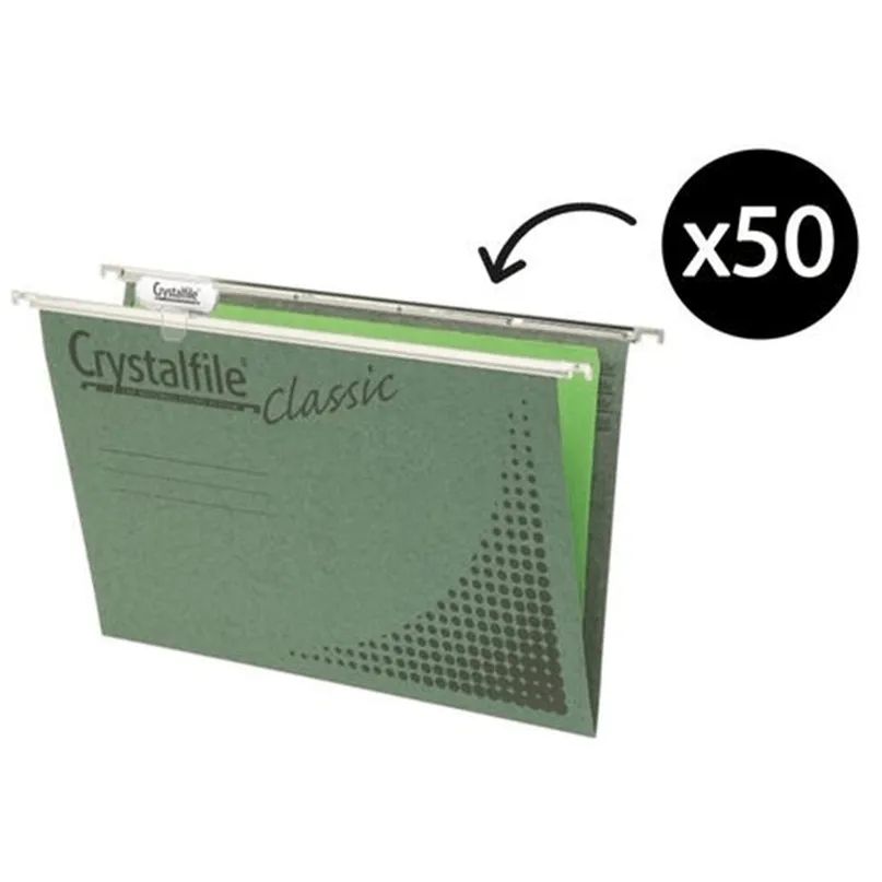 Crystalfile Suspension Files Classic Foolscap With Indicator Tabs And Inserts Box 50