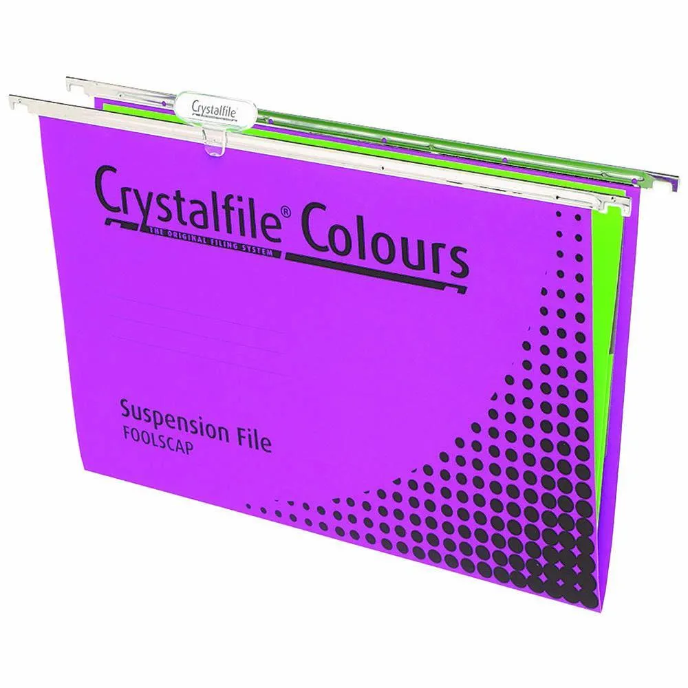 Crystalfile Suspension Files Coloured Purple Box 10