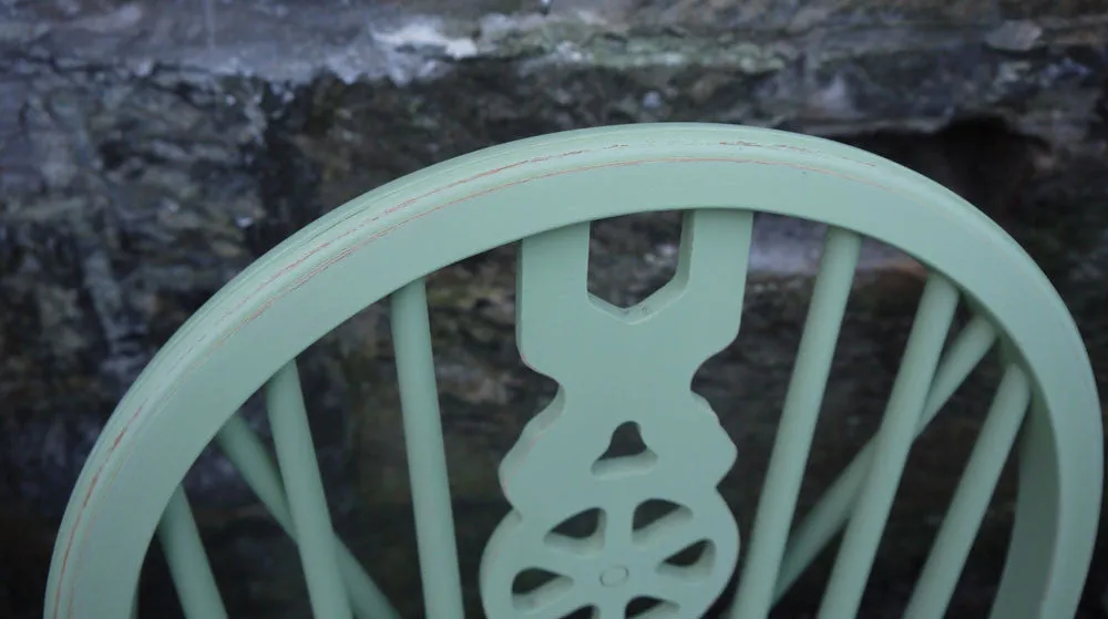 Custom Listing for David 3 hand painted wheelback dining chairs in Fusion Mineral Paint Upper Canada Green