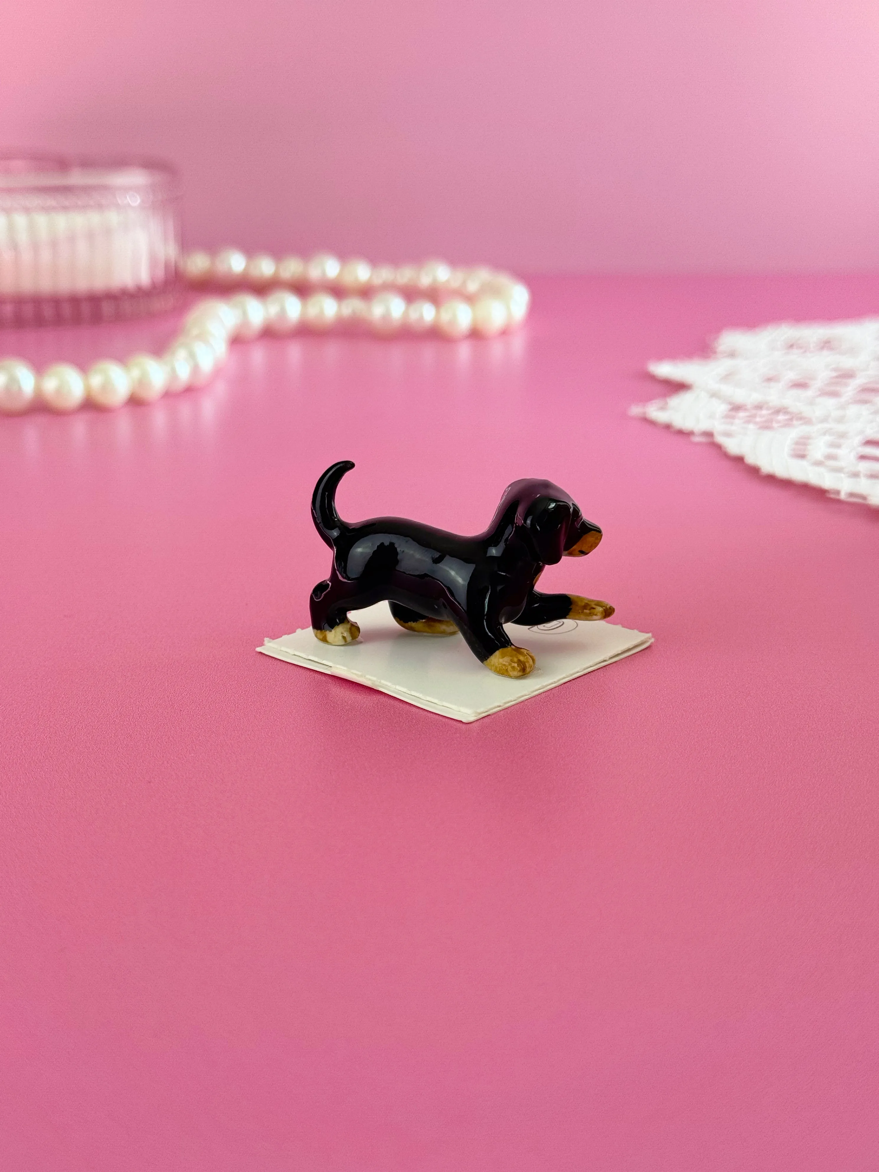 Dachshund Mini Porcelain Figurine