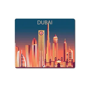 Dubai Fridge Magnet for Souvenir/Gift/Fridge Decoration /Stylish Printed Multi Color Wooden with L X H 3 X 2.5 Inch