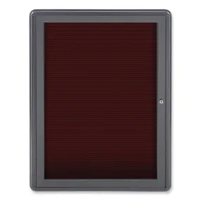 Enclosed Letterboard, 24.13" X 33.75", Burgundy Surface, Powder-coated Gray Aluminum Frame