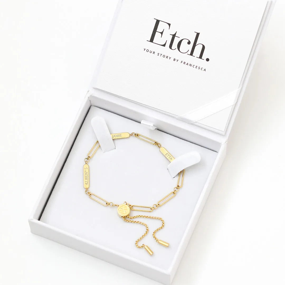 Etch Chain Bracelet 3 Panels