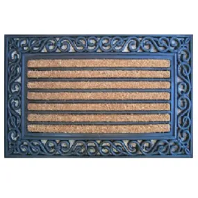 Fibre World Coir Door Mat with Rubber Scroll Edge