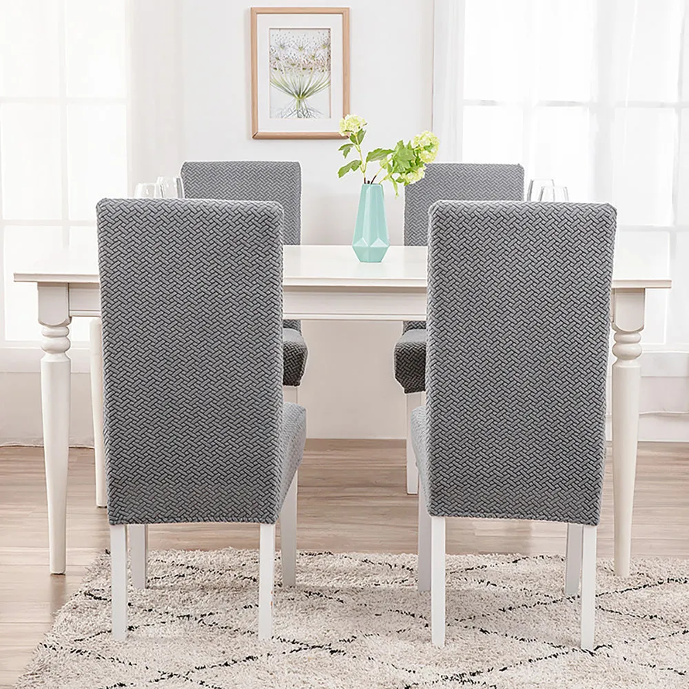 Flocked Fleece Solid Color Stretch Chair Cover