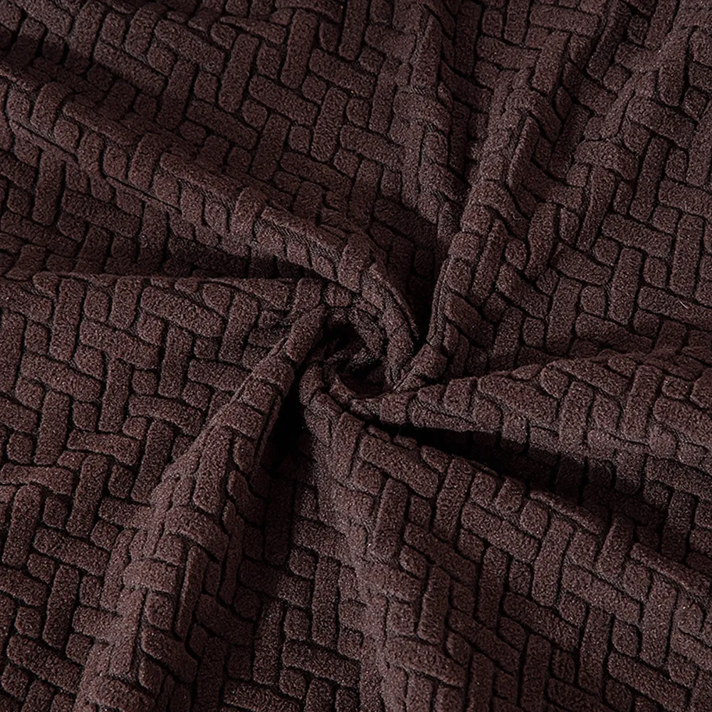 Flocked Fleece Solid Color Stretch Chair Cover