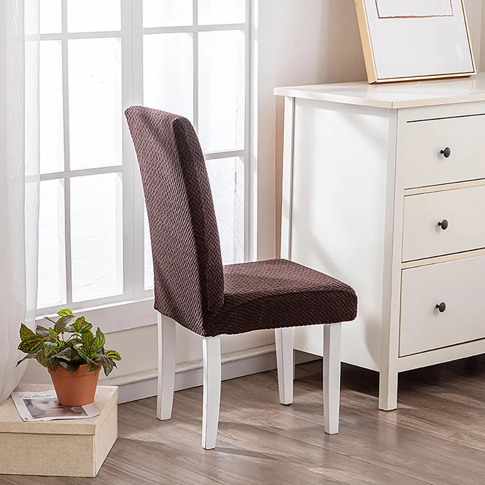 Flocked Fleece Solid Color Stretch Chair Cover