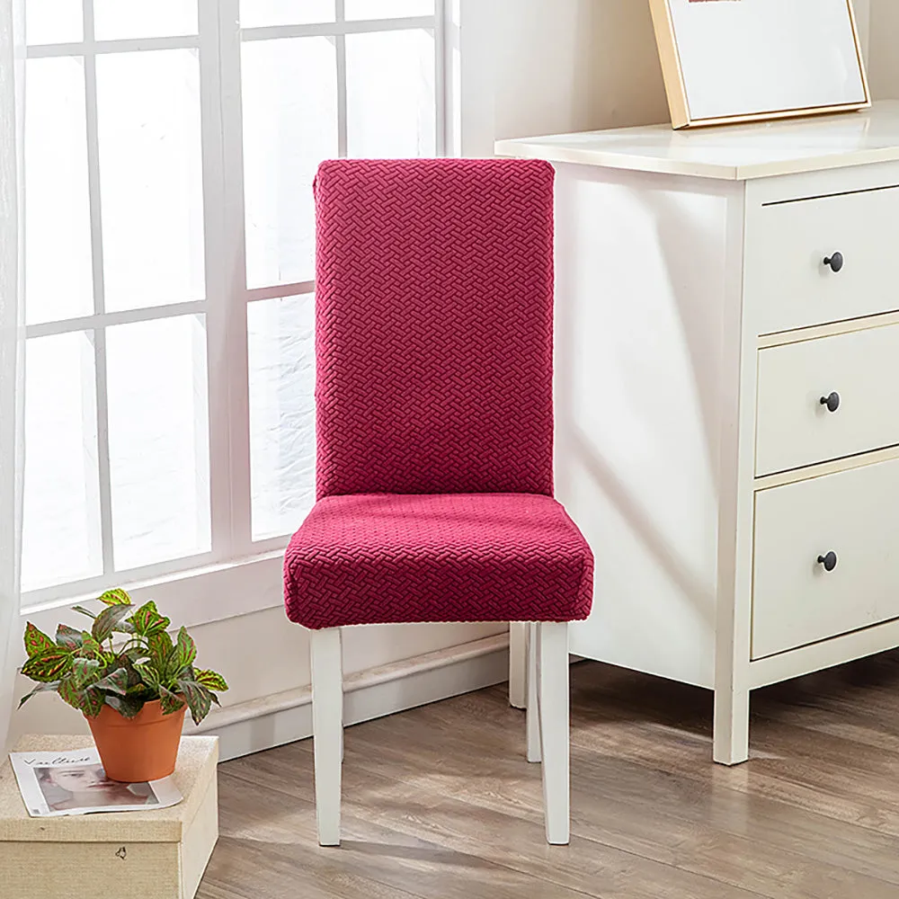 Flocked Fleece Solid Color Stretch Chair Cover