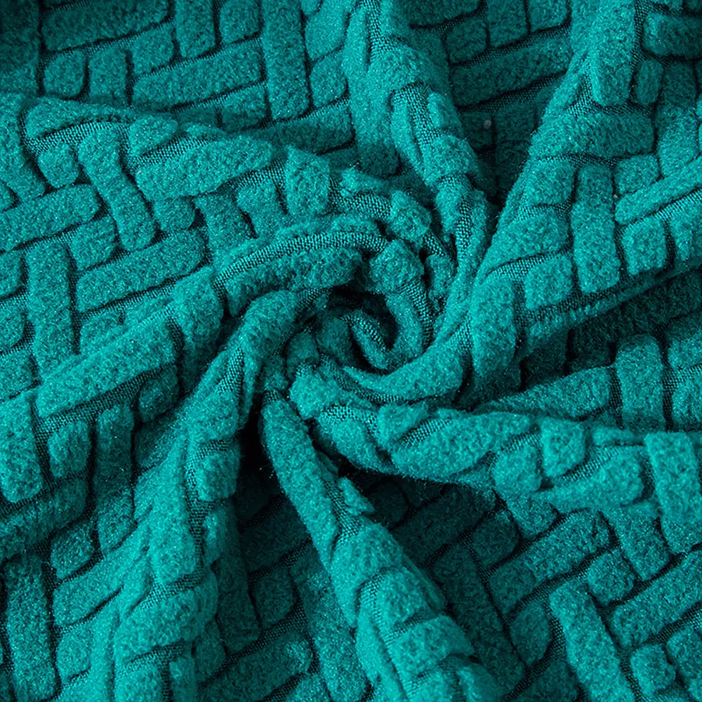Flocked Fleece Solid Color Stretch Chair Cover