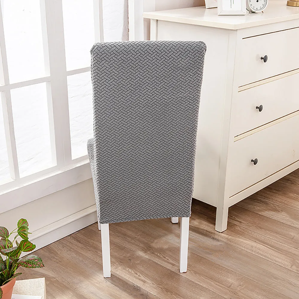 Flocked Fleece Solid Color Stretch Chair Cover