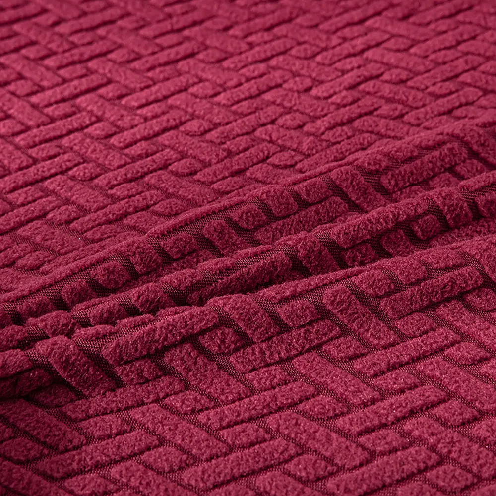 Flocked Fleece Solid Color Stretch Chair Cover