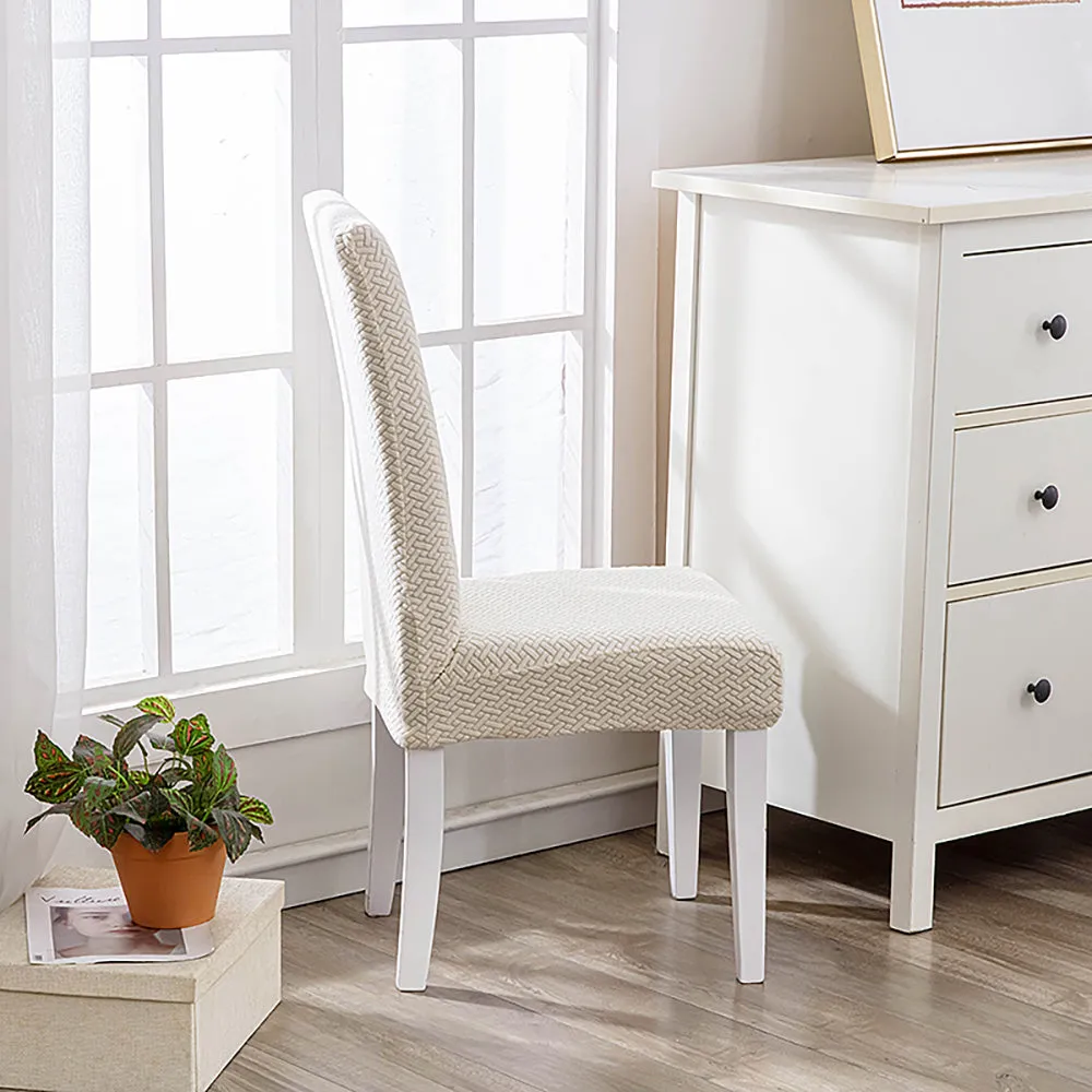 Flocked Fleece Solid Color Stretch Chair Cover