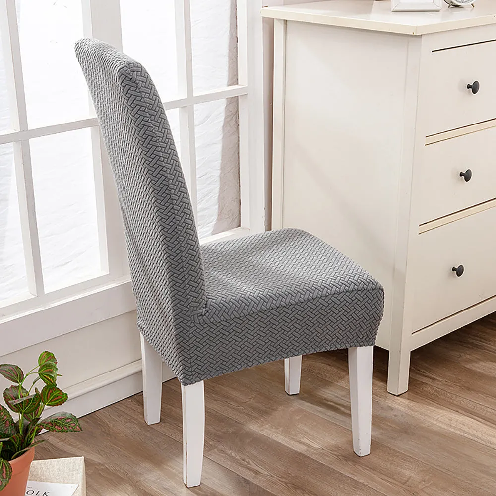 Flocked Fleece Solid Color Stretch Chair Cover