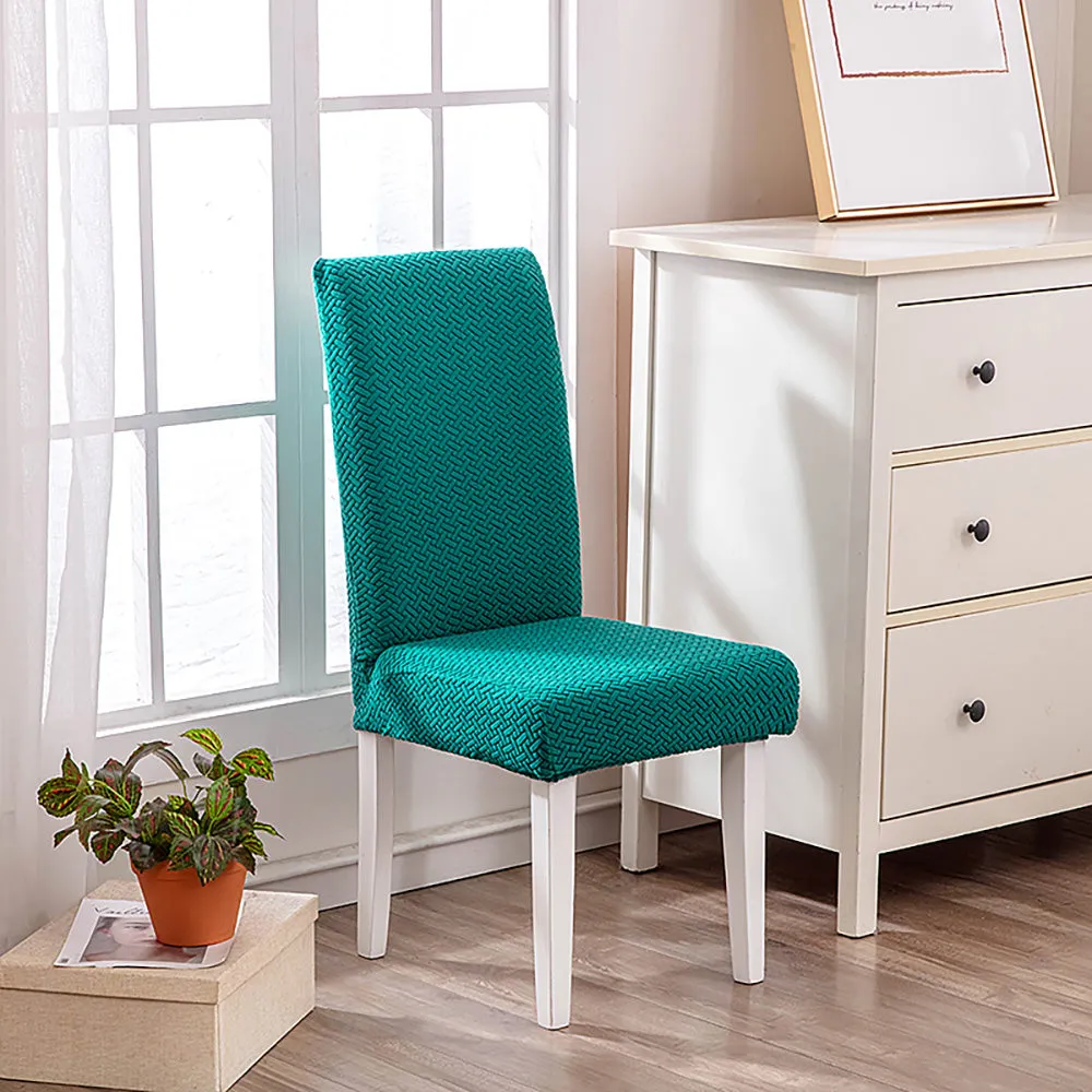 Flocked Fleece Solid Color Stretch Chair Cover