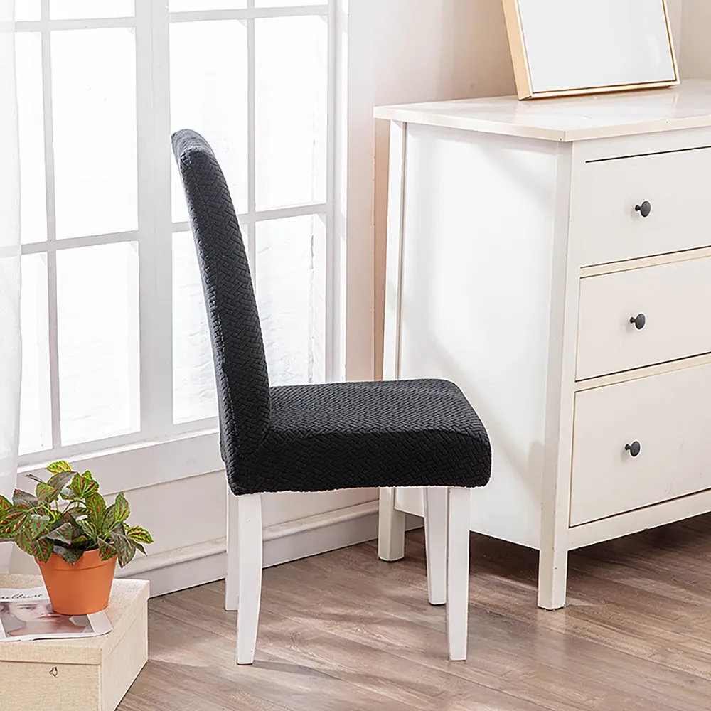 Flocked Fleece Solid Color Stretch Chair Cover