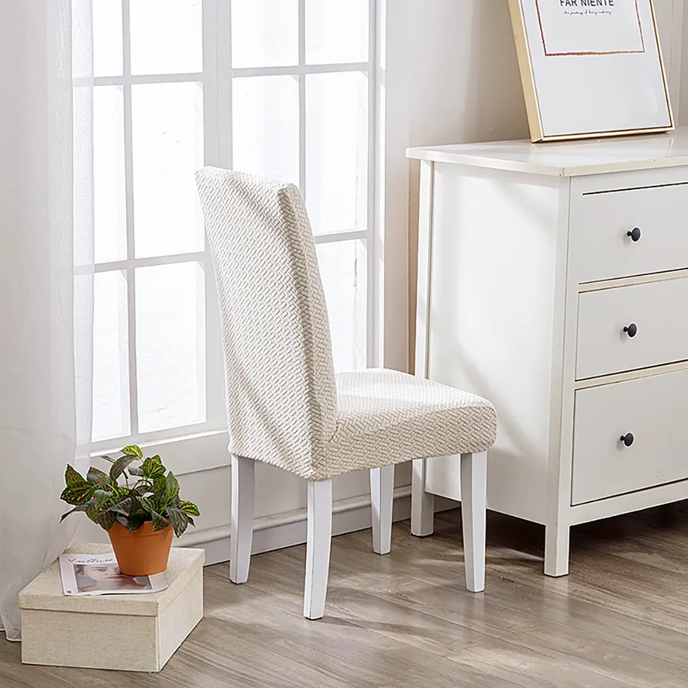 Flocked Fleece Solid Color Stretch Chair Cover