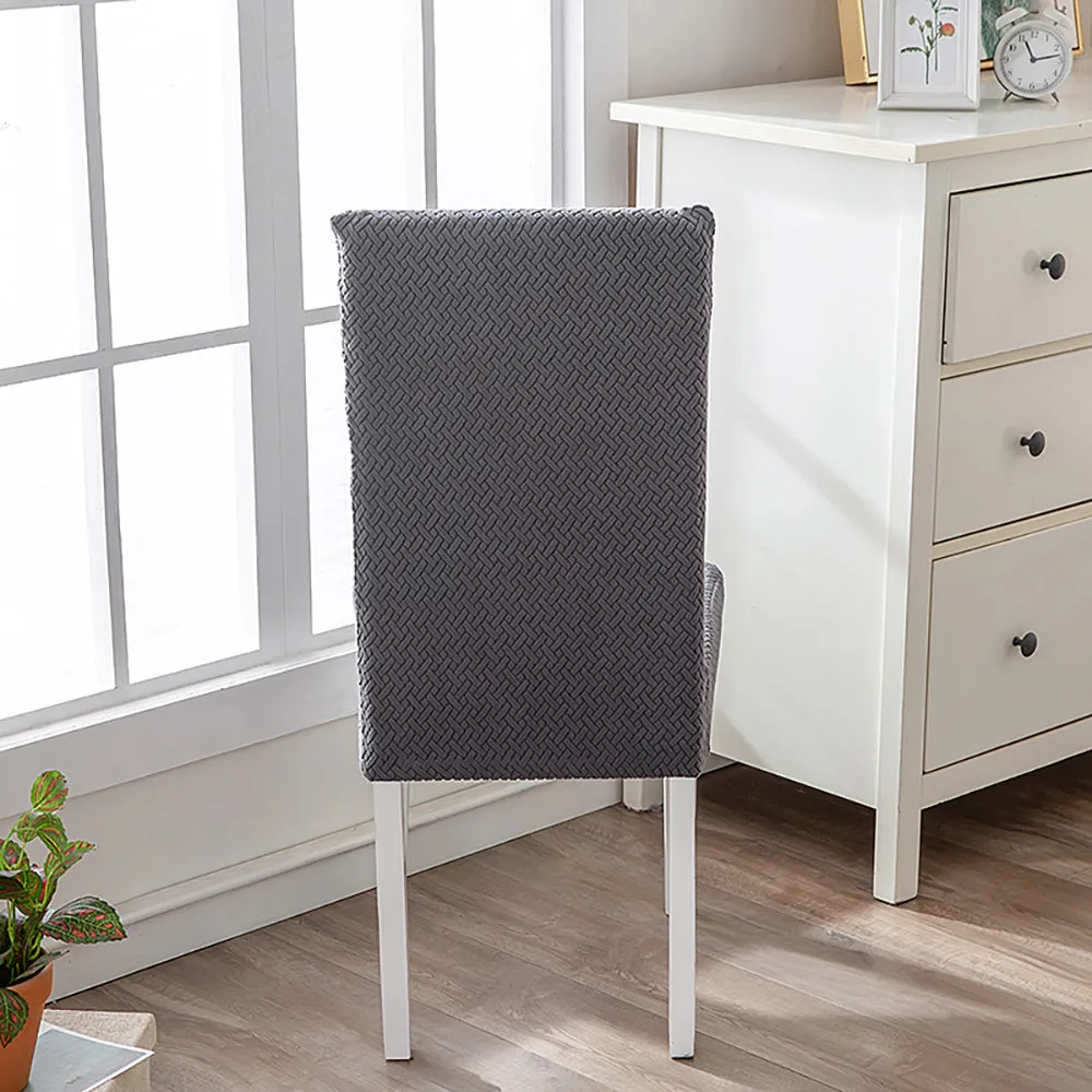 Flocked Fleece Solid Color Stretch Chair Cover