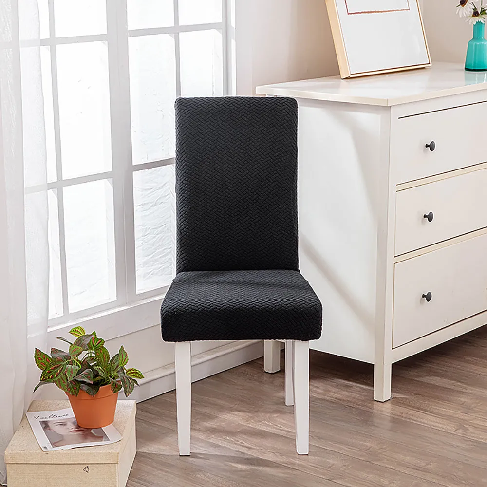 Flocked Fleece Solid Color Stretch Chair Cover