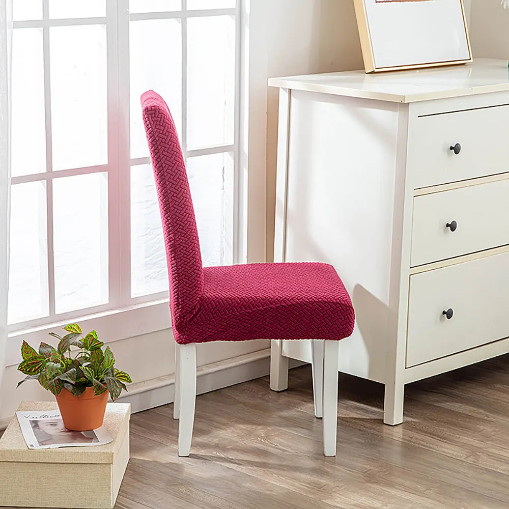 Flocked Fleece Solid Color Stretch Chair Cover