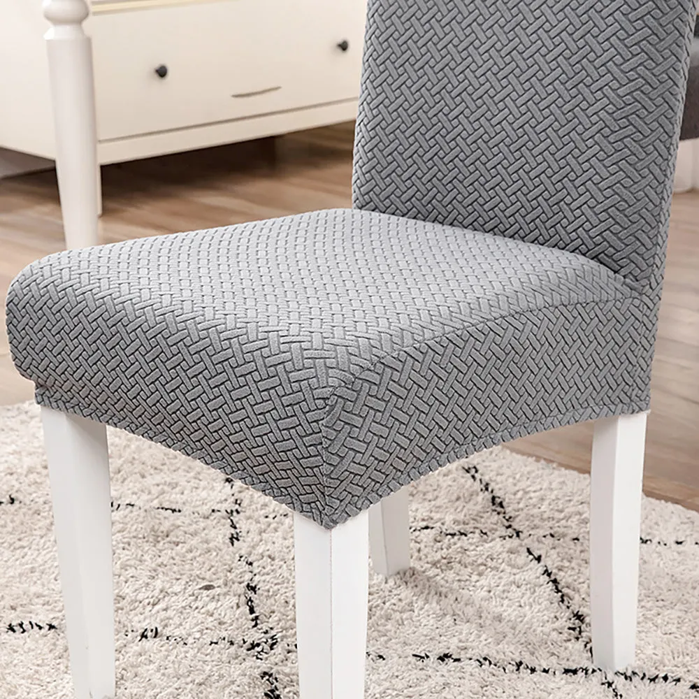 Flocked Fleece Solid Color Stretch Chair Cover