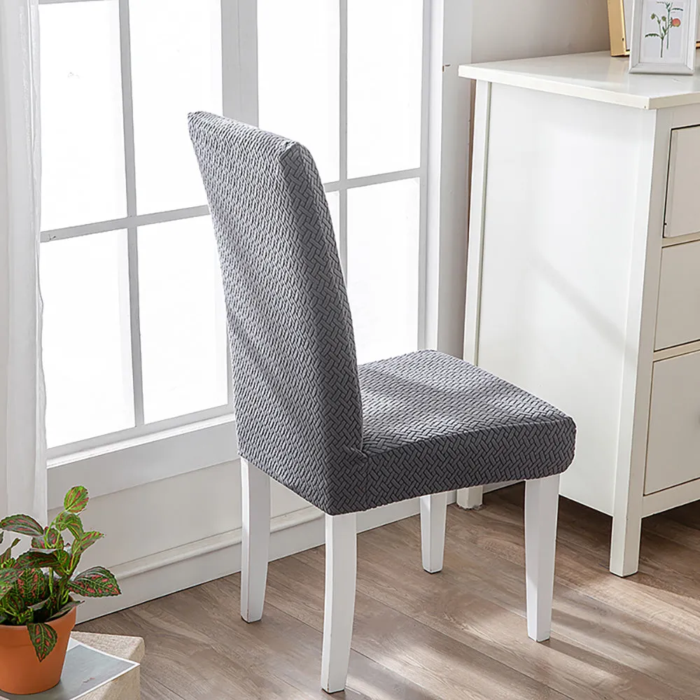 Flocked Fleece Solid Color Stretch Chair Cover