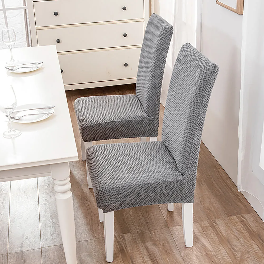Flocked Fleece Solid Color Stretch Chair Cover