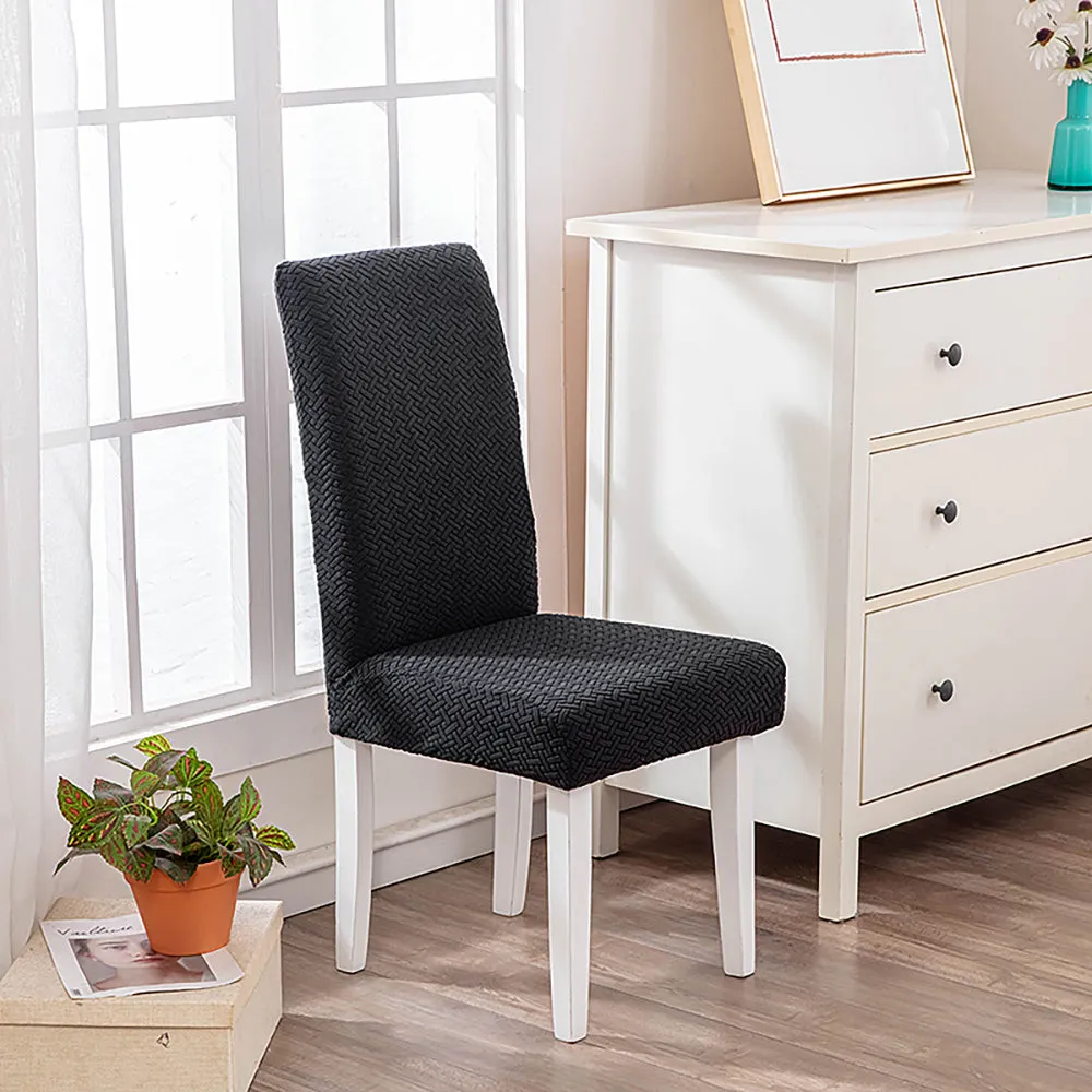 Flocked Fleece Solid Color Stretch Chair Cover