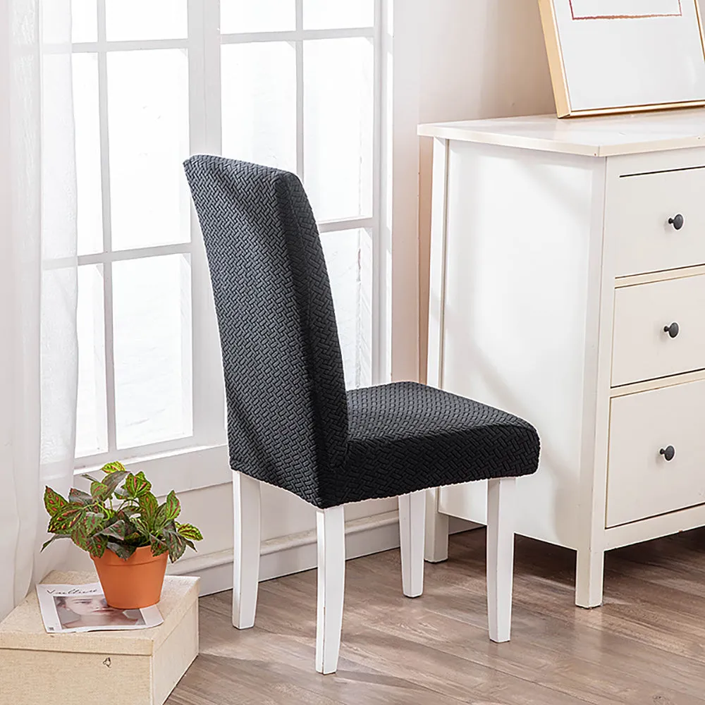 Flocked Fleece Solid Color Stretch Chair Cover