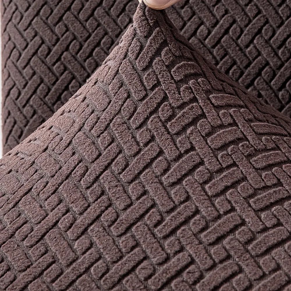 Flocked Fleece Solid Color Stretch Chair Cover