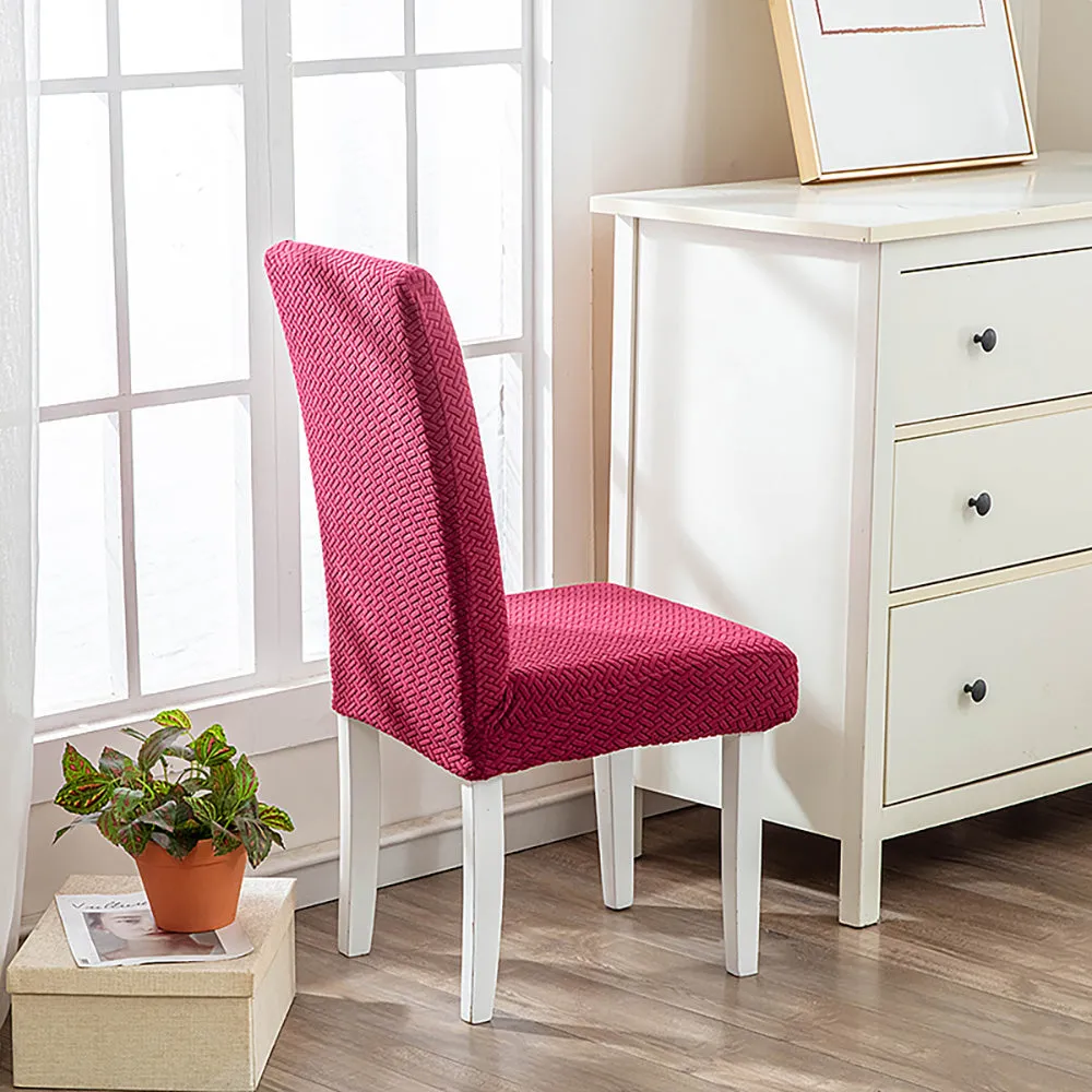 Flocked Fleece Solid Color Stretch Chair Cover