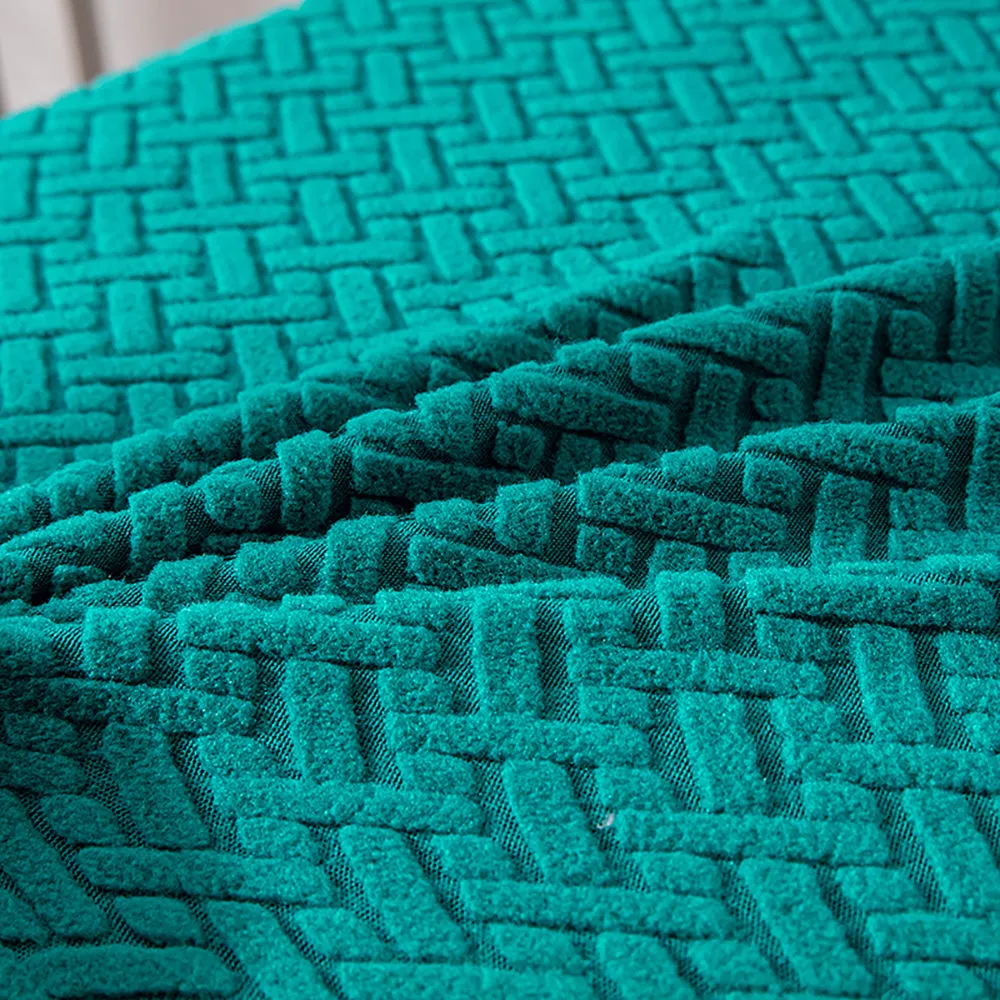 Flocked Fleece Solid Color Stretch Chair Cover