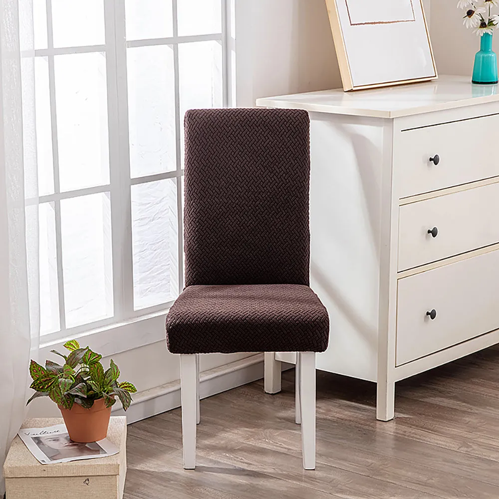 Flocked Fleece Solid Color Stretch Chair Cover