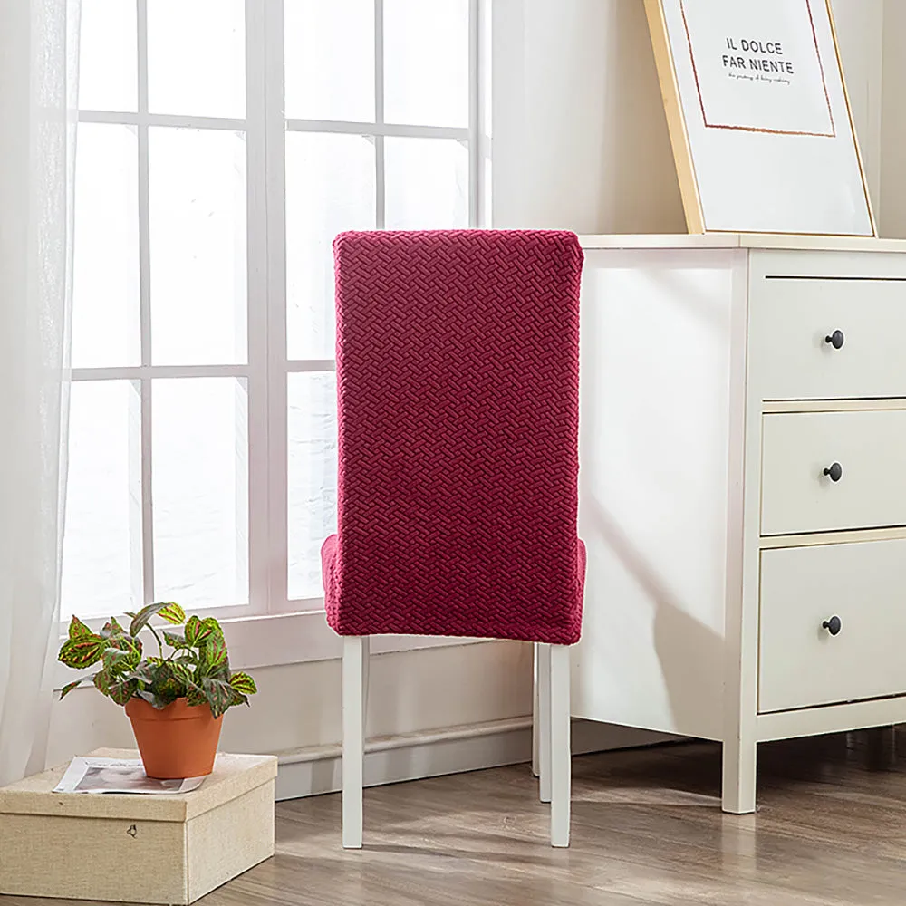 Flocked Fleece Solid Color Stretch Chair Cover