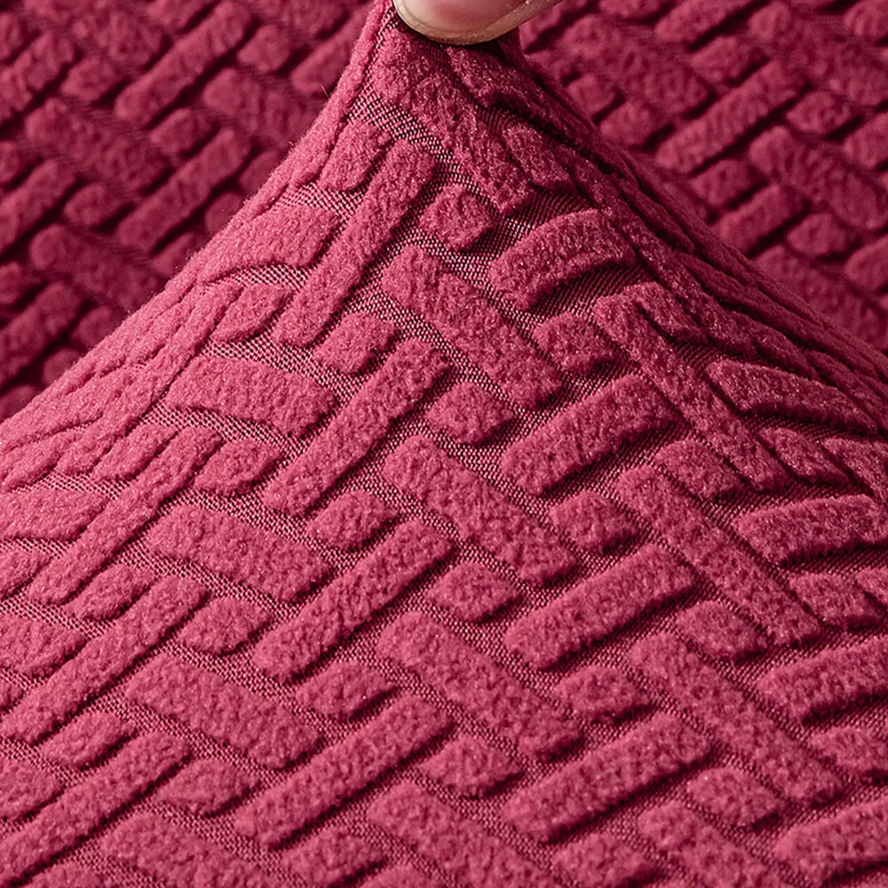 Flocked Fleece Solid Color Stretch Chair Cover