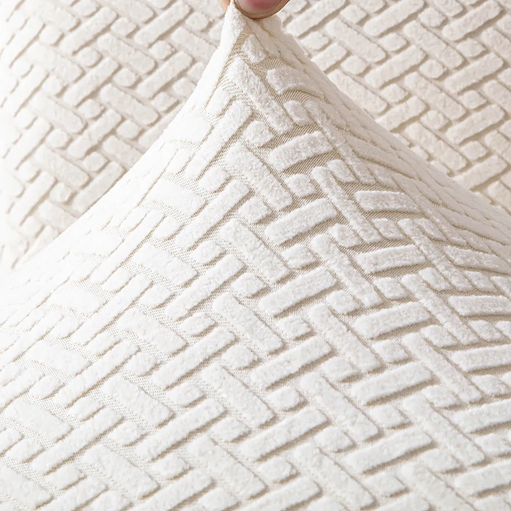 Flocked Fleece Solid Color Stretch Chair Cover