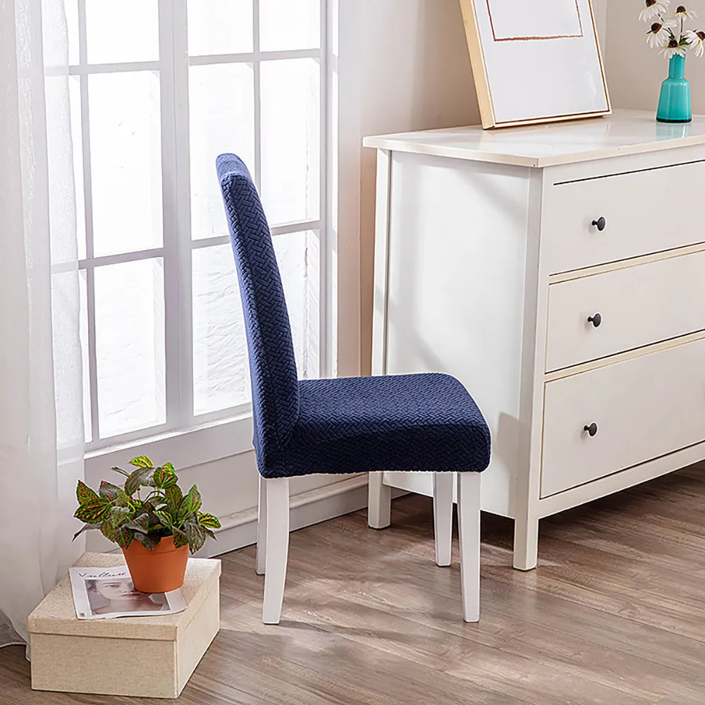 Flocked Fleece Solid Color Stretch Chair Cover