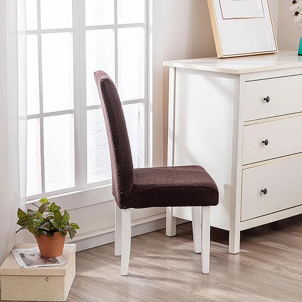 Flocked Fleece Solid Color Stretch Chair Cover