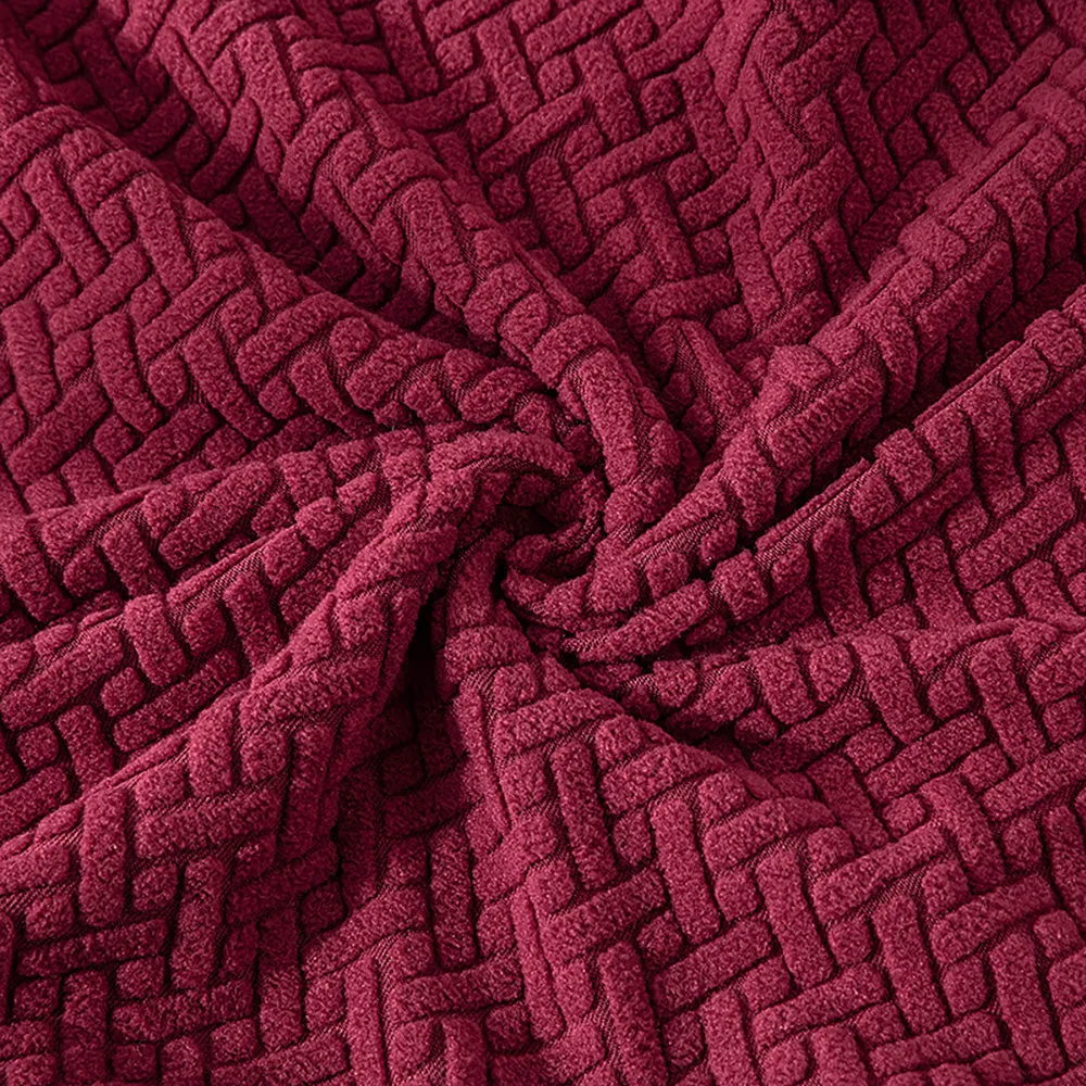 Flocked Fleece Solid Color Stretch Chair Cover