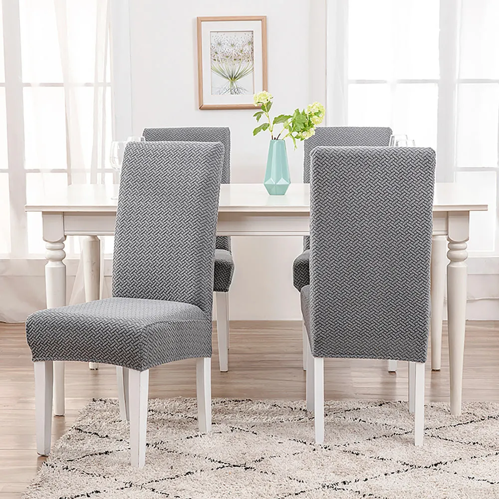 Flocked Fleece Solid Color Stretch Chair Cover