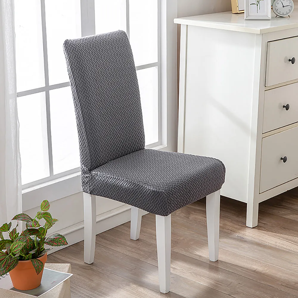 Flocked Fleece Solid Color Stretch Chair Cover