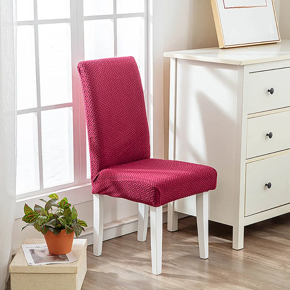 Flocked Fleece Solid Color Stretch Chair Cover