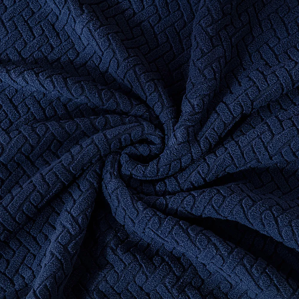 Flocked Fleece Solid Color Stretch Chair Cover